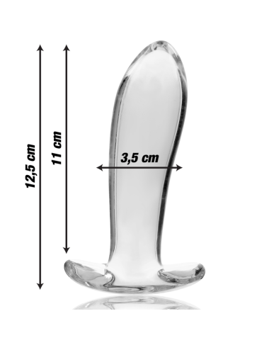 NEBULA SERIES BY IBIZA - MODELL 5 ANALPLUG BOROSILIKATGLAS KLAR 12.5 CM -O- 3.5 CM