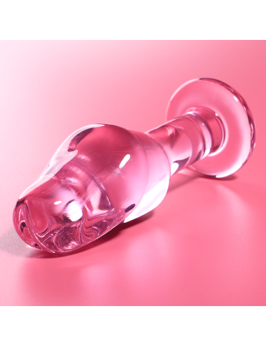 NEBULA SERIES BY IBIZA - MODELL 6 ANALPLUG BOROSILIKATGLAS ROSA 12.5 CM -O- 4 CM