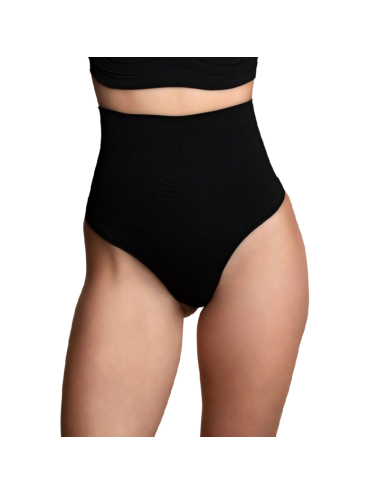 BYE-BRA - NAHTLOSER GÜRTEL STIL TANGA SCHWARZ GRÖSSE XL