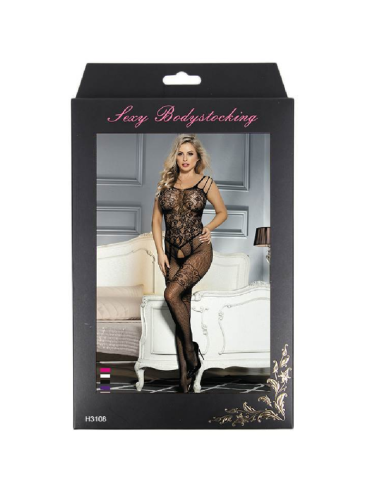 QUEEN LINGERIE - BODYSTOCKING MIT BLUMENÖFFNUNG S/L