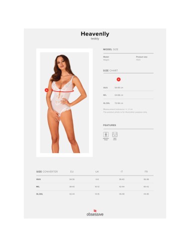 OBSESSIVE - HEAVENLY CROTCHLESS TEDDY XS/S