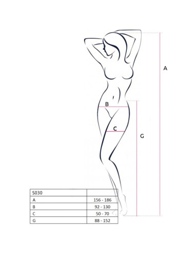 PASSION - S030 STRUMPFHOSE MIT SCHWARZEM GARTER, EINE GRÖSSE