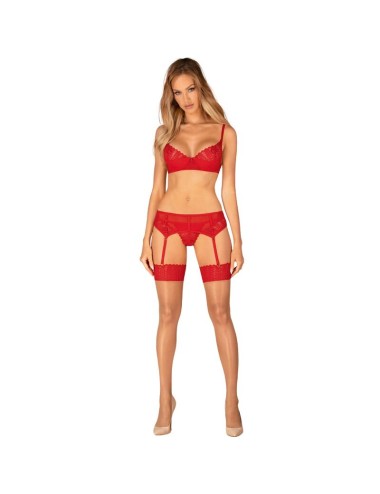 OBSESSIVE - INGRIDIA-SET DREITEILIG ROT XS/S