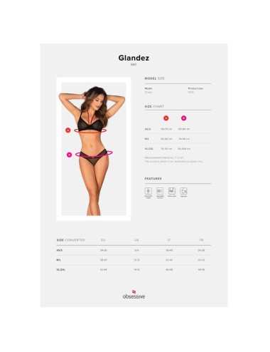 OBSESSIVE - GLANDEZ SET ZWEITEILIG XS/S