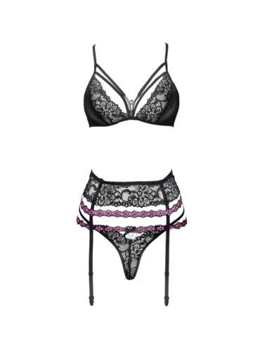 LIVCO CORSETTI FASHION - SNEHANA LC 90443 BH + STRUMPFGÜRTEL + HÖSCHE SCHWARZ