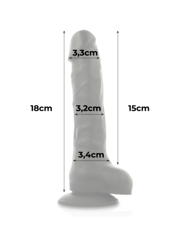 COCK MILLER - HARNESS + SILIKON DICHTE ARTIKULIERBARES COCKSIL SCHWARZ 18 CM