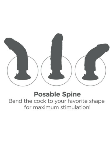 KING COCK - VIBRATORDILDO 17.78 CM NATÜRLICH
