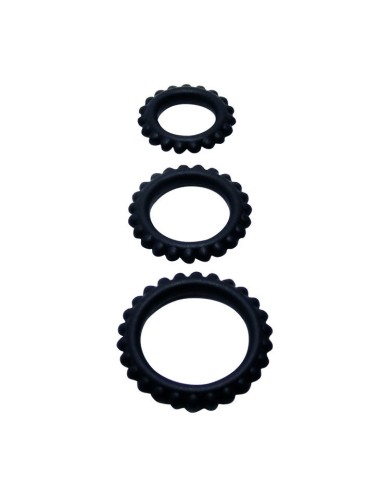 BAILE - TITAN SET 3STK COCKRING SCHWARZ 2.8 + 2.4 + 1.9 CM