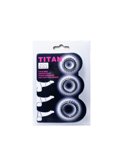 BAILE - TITAN SET 3STK COCKRING SCHWARZ 2.8 + 2.4 + 1.9 CM