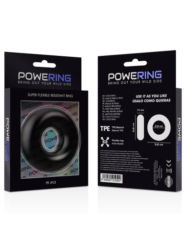 POWERING - SUPER FLEXIBLER UND WIDERSTANDSFÄHIGER PENISRING 5CM PR03 SCHWARZ