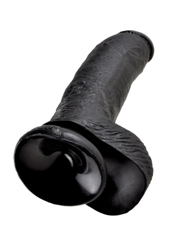 KING COCK - 9 DILDO SCHWARZ MIT EIER 22.9 CM