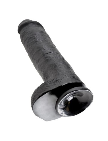 KING COCK - 11 DILDO SCHWARZ MIT EIER 28 CM