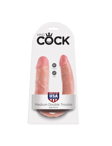 KING COCK - DOPPELPENETRATIONSDILDO 13.9 CM NATÜRLICH