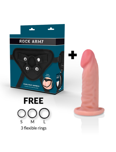 ROCKARMY - GURT + DUAL DENSITY TIGER REALISTISCHER DILDO 14 CM -O- 4.46 CM