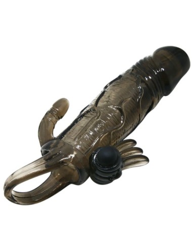 BAILE - BRAVE MAN PENISHÜLLE MIT KLITORIS UND ANALSTIMULATION DOPPELTE KUGEL SCHWARZ 16.5 CM