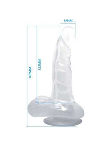 BAILE - REALISTISCHER DILDO MIT SAUGNAPF UND HODEN 16.7 CM TRANSPARENT