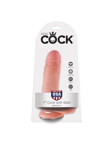 KING COCK - 7 DILDO FLEISCH MIT EIER 17.8 CM