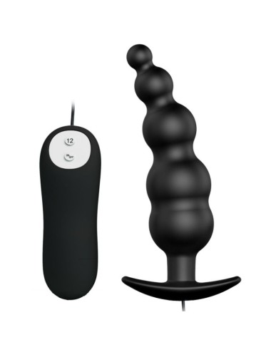 PRETTY LOVE - ANALPLUG AUS SILIKON EXTRA STIMULATION UND 12 VIBRATIONSMODI SCHWARZ
