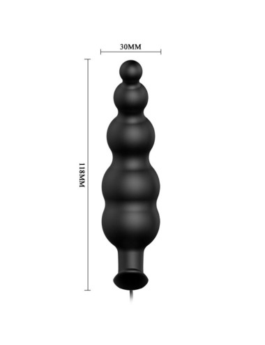 PRETTY LOVE - ANALPLUG AUS SILIKON EXTRA STIMULATION UND 12 VIBRATIONSMODI SCHWARZ