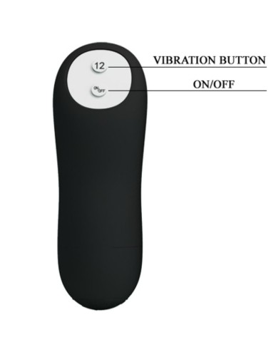 PRETTY LOVE - ANALPLUG AUS SILIKON EXTRA STIMULATION UND 12 VIBRATIONSMODI SCHWARZ