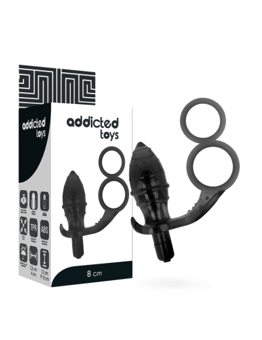 ADDICTED TOYS - ANALPLUG MIT DOPPELTEM SCHWARZEN RING
