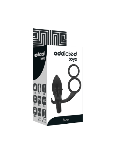 ADDICTED TOYS - ANALPLUG MIT DOPPELTEM SCHWARZEN RING