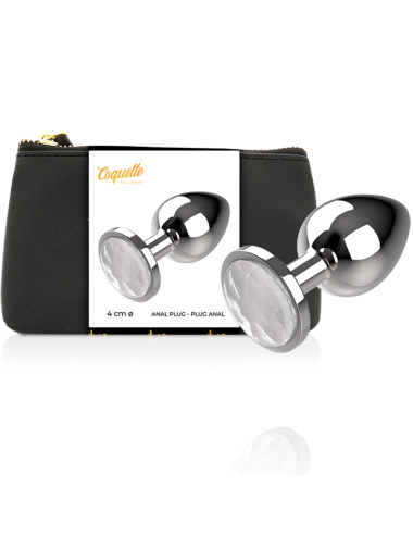 COQUETTE CHIC DESIRE - ANALPLUG METALL WEISS FARBE GRÖSSE L 4 X 9 CM