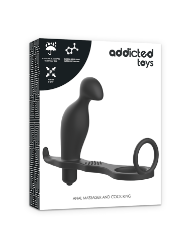 ADDICTED TOYS - ANALPLUG MIT SCHWARZEM SILIKONRING 12 CM