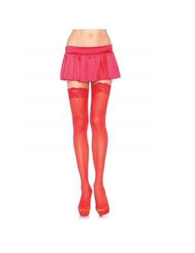 LEG AVENUE - ROTE STRUMPFHOSE MIT SPITZENOBERTEIL