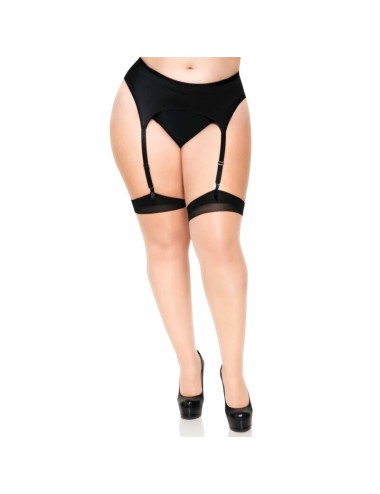LEG AVENUE - PLUS LYCRA DURCHSICHTIGES 2-TON-OBERKEITENHOCHWERTIGES MIT RÜCKENNAHT UND KUBANISCHEM ABSATZ