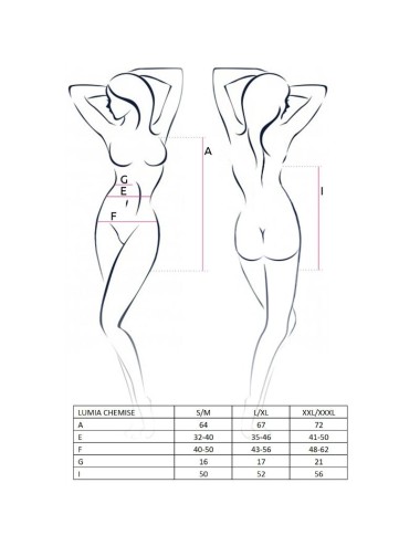 PASSION - WOMAN LUMIA CHEMISE SCHWARZ GRÖSSE L/XL