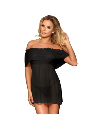 SUBBLIME - DRESSES KURZES KLEID + THONG BLACK L / XL