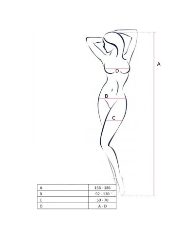 PASSION - WOMAN BS050 BODYSTOCKING SCHWARZ EINE GRÖSSE