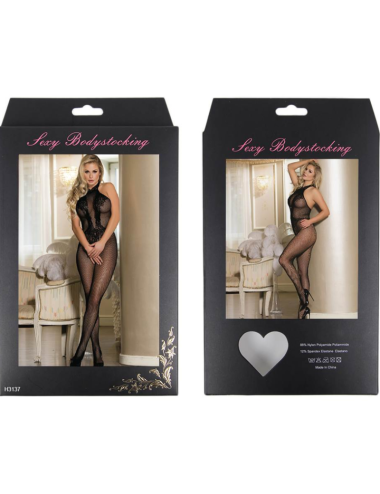 QUEEN LINGERIE - BODYSTOCKING MIT ÖFFNUNG UND BLUMENSPITZE S/L