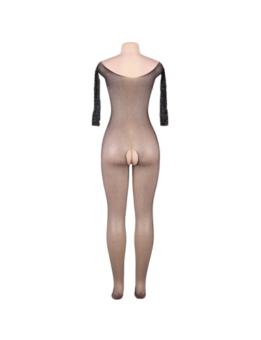 QUEEN LINGERIE - LANGARM-BODYSTOCKING MIT DIAMANTEN S/L