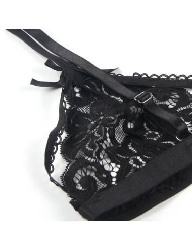 SUBBLIME - SET DREITEILIGES SET BH+ STRUMPFGÜRTEL + STRING S/M