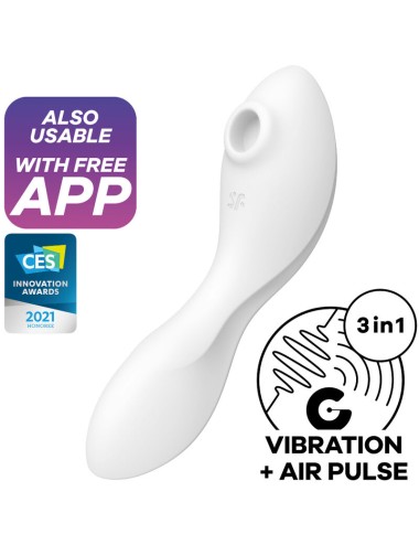 SATISFYER - CURVY TRINITY 5 AIR PULSE STIMULATOR & VIBRATOR APP WEISS