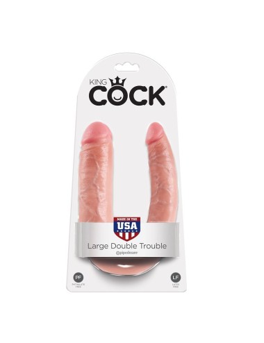 KING COCK - DOPPELPENETRATIONSDILDO 17.8 CM NATÜRLICH