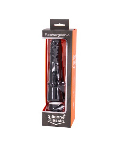 SEVEN CREATIONS - SCHWARZER WIEDERAUFLADBARER VIBRATOR 7V 20 CM