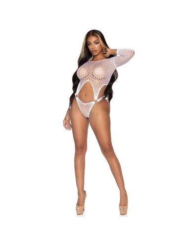LEG AVENUE - TOP-BODYSUIT MIT TANGA-RüCKEN, EINHEITSGRößE- WEiß