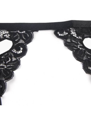 SUBBLIME - SET DREITEILIGES SET BH+ STRUMPFGÜRTEL + STRING S/M