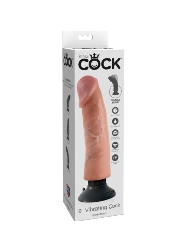 KING COCK - VIBRATORDILDO 23 CM NATÜRLICH