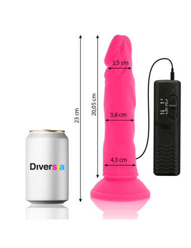 DIVERSIA - FLEXIBLER DILDO MIT VIBRATION ROSA 23 CM -O- 4.3 CM