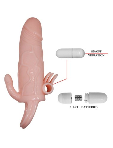 BAILE - BRAVE MAN PENISHÜLLE MIT KLITORIS UND ANALSTIMULATION FLEISCH 16.5 CM
