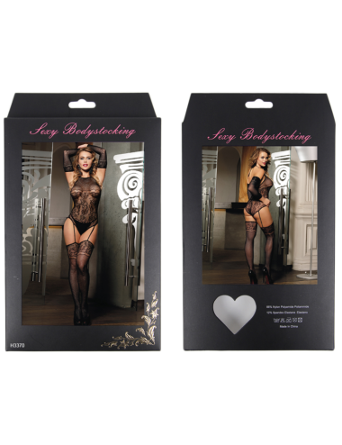 QUEEN LINGERIE - SPLIT LANGRMELIGER FISCHNETZ-BODYSTOCKING S/L