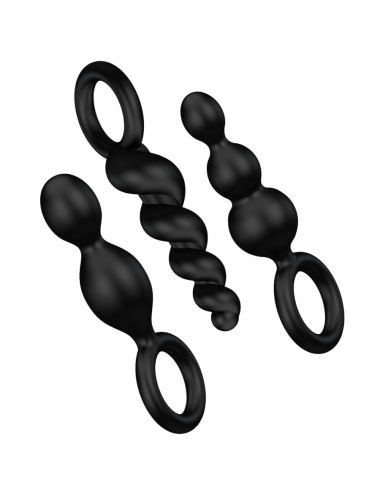 SATISFYER - ANALPLUGS SET 3 ST SCHWARZ