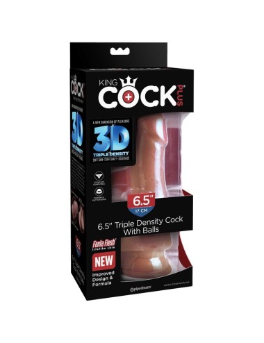 KING COCK - PLUS 3D DILDO MIT EIER 17 CM