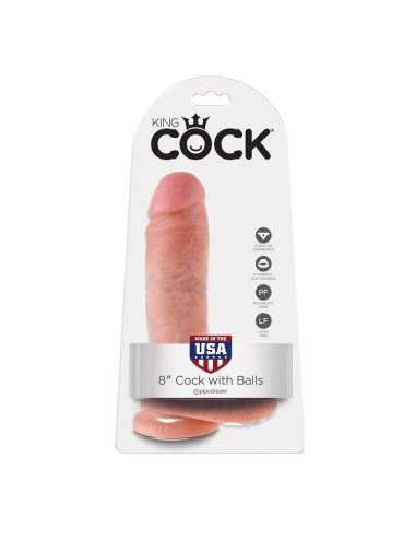 KING COCK - 8 DILDO FLEISCH MIT EIER 20.3 CM