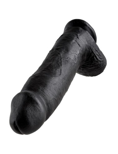 KING COCK - 12 DILDO SCHWARZ MIT EIER 30.48 CM