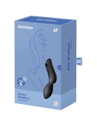 SATISFYER - CURVY TRINITY 2 AIR PULSE VIBRATOR SCHWARZ